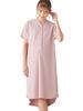 Fairy Maternity Pajamas Waffle Knit Nightgown Can Be Used Long After Childbirth Suitable for and Nursing Loose with Pockets Pink 10357102 [Inujirushi