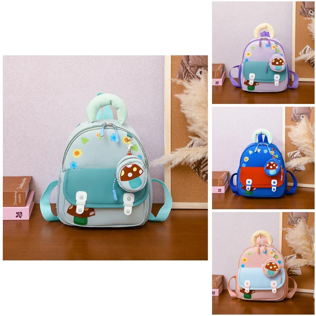 Small Mushroom Childrens Backpack For Preschoolers With Lightweight Nylon Material And Comfortable Straps