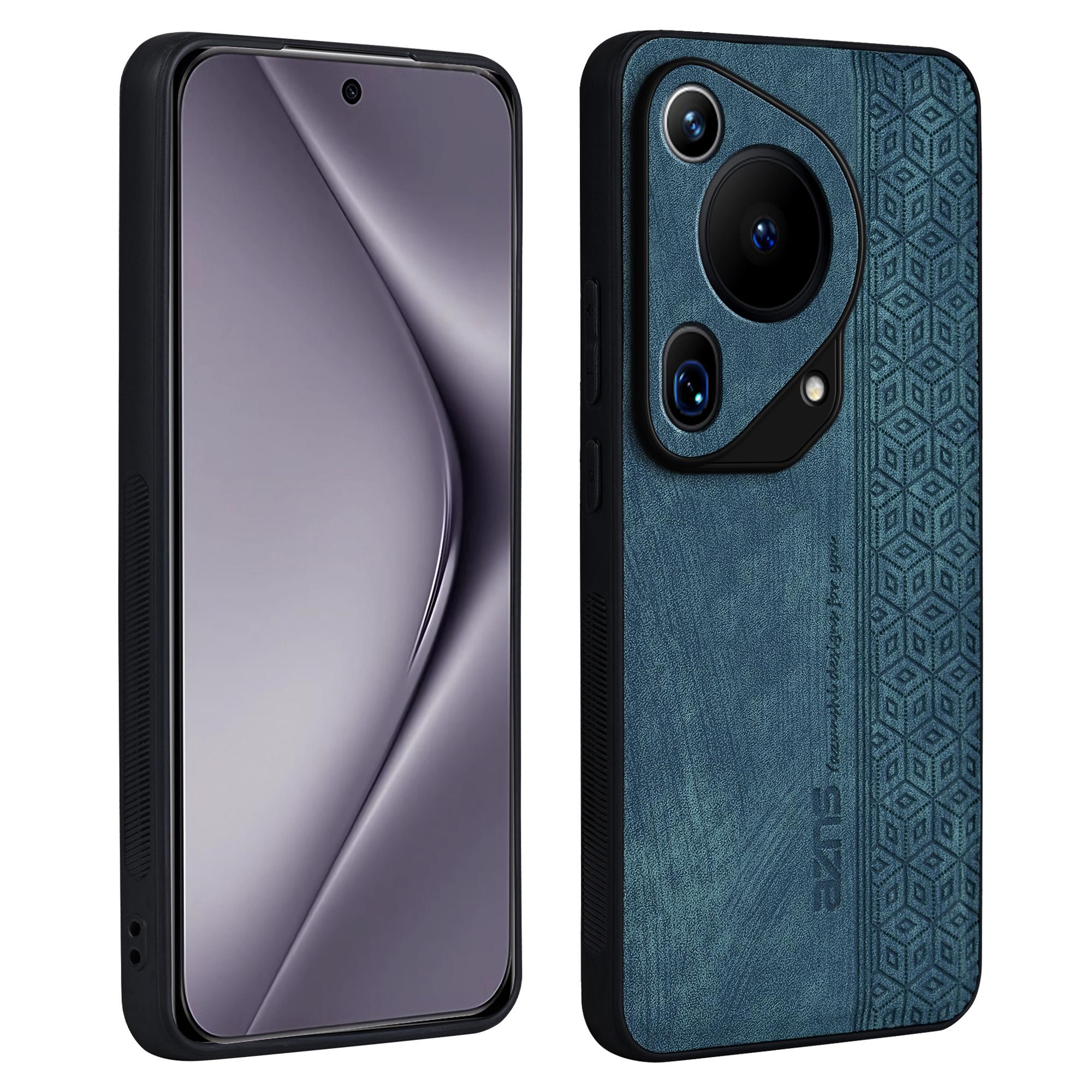 

AZNS Чехол для Huawei Pura 70 Ultra из ПУ кожи+ТПУ с оттиском, противоскользящий, чехол для телефона Green