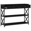 Console Table with Shelf Black Oak Look 100 x 28 x 75 cm