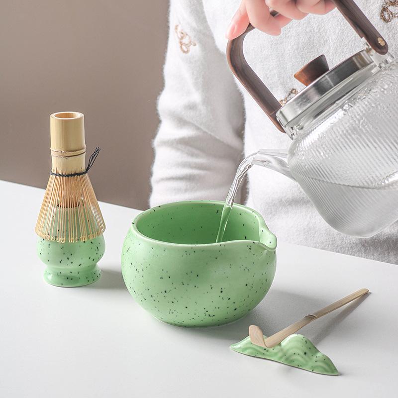 4/7/8pcs Set Traditional Matcha Gift Set Bamboo Matcha Whisk Scoop Ceremic Matcha Bowl Whisk Holder Japanese Tea Teaware Sets