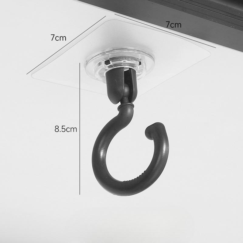 

1/5/10 шт. Потолочный вращающийся крючок Прочный крючок Бытовой многофункциональный клейкий крючок Кухня Ванная комната Стена Ключи Вешалка Дверь Спинка Крючок для одежды 10PCS чёрный