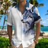 Hawaiian Men's Shirt  Animal Print Summer New And Women's Lion Pattern Short Sleeve Loose Large Breathable Top
