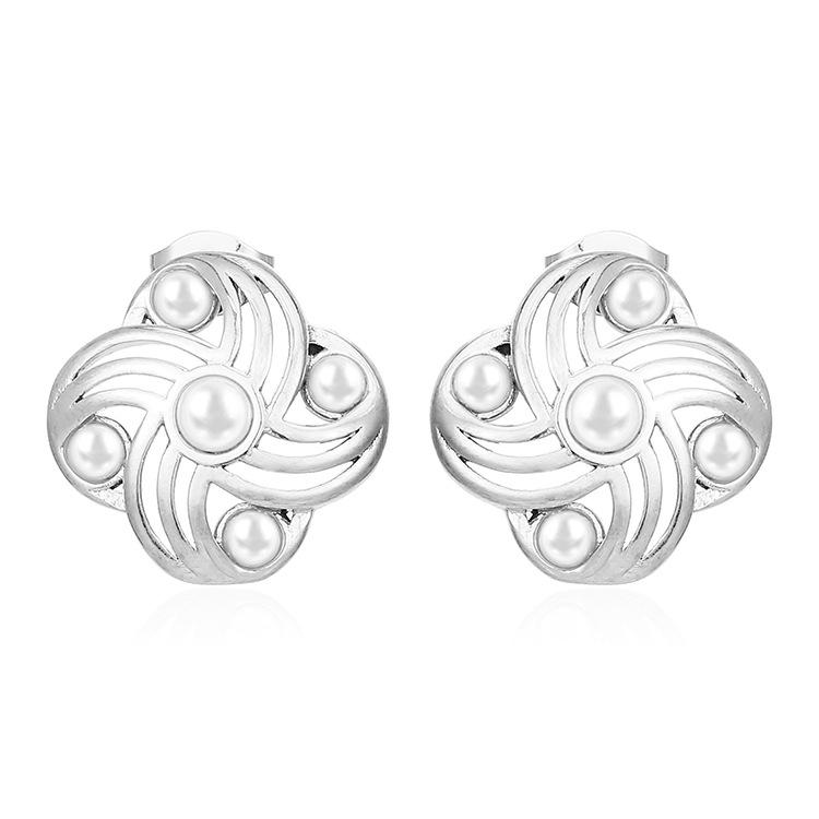 

Серьги из нержавеющей стали в форме ветряной мельницы с инкрустацией из жемчуга, женские, элитные, легкие, роскошные, 18-каратные серьги