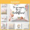 Modern Minimalist Cotton Cartoon Letter Cushion Cover Soft Peach Skin Plush Pillow Cover
