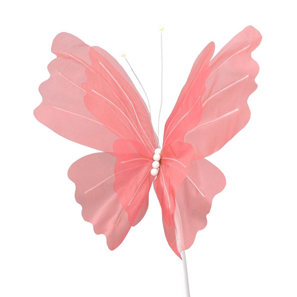 

Симуляция марлевого материала Полый дизайн бабочки Большая бабочка Искусственная бабочка Украшение торгового центра розовый