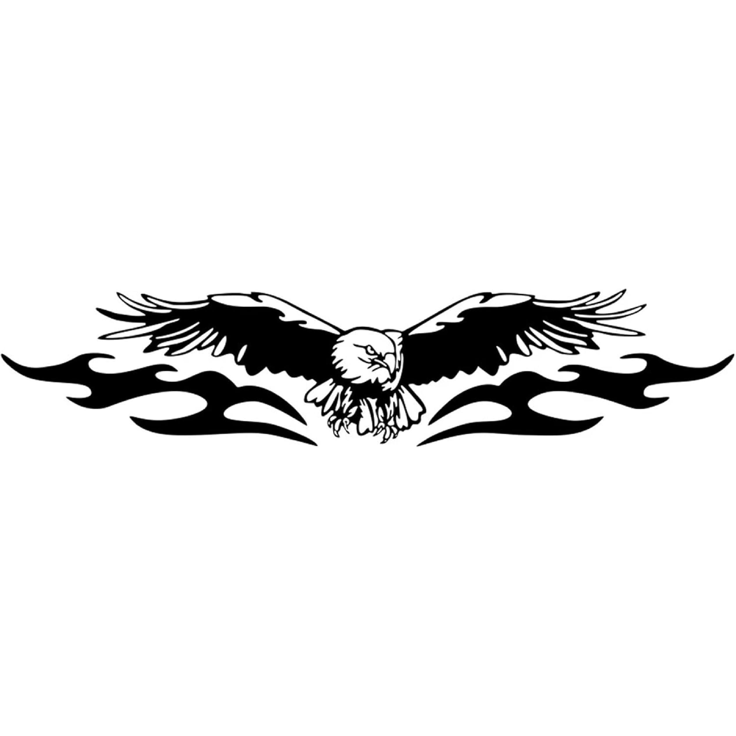 

Flying Eagle Flame Graphics Car Hood Stickers Universal Auto Racing Body Sticker Self-Adhesive Vinyl Stickers for Car Truck Decoration 39.37 x чёрный