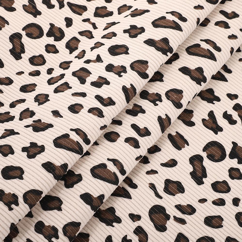100*150CM Leopard print Corduroy fabric small flower Polyester print cloth fashion Women's DIY clothing handmade Sewing quilting