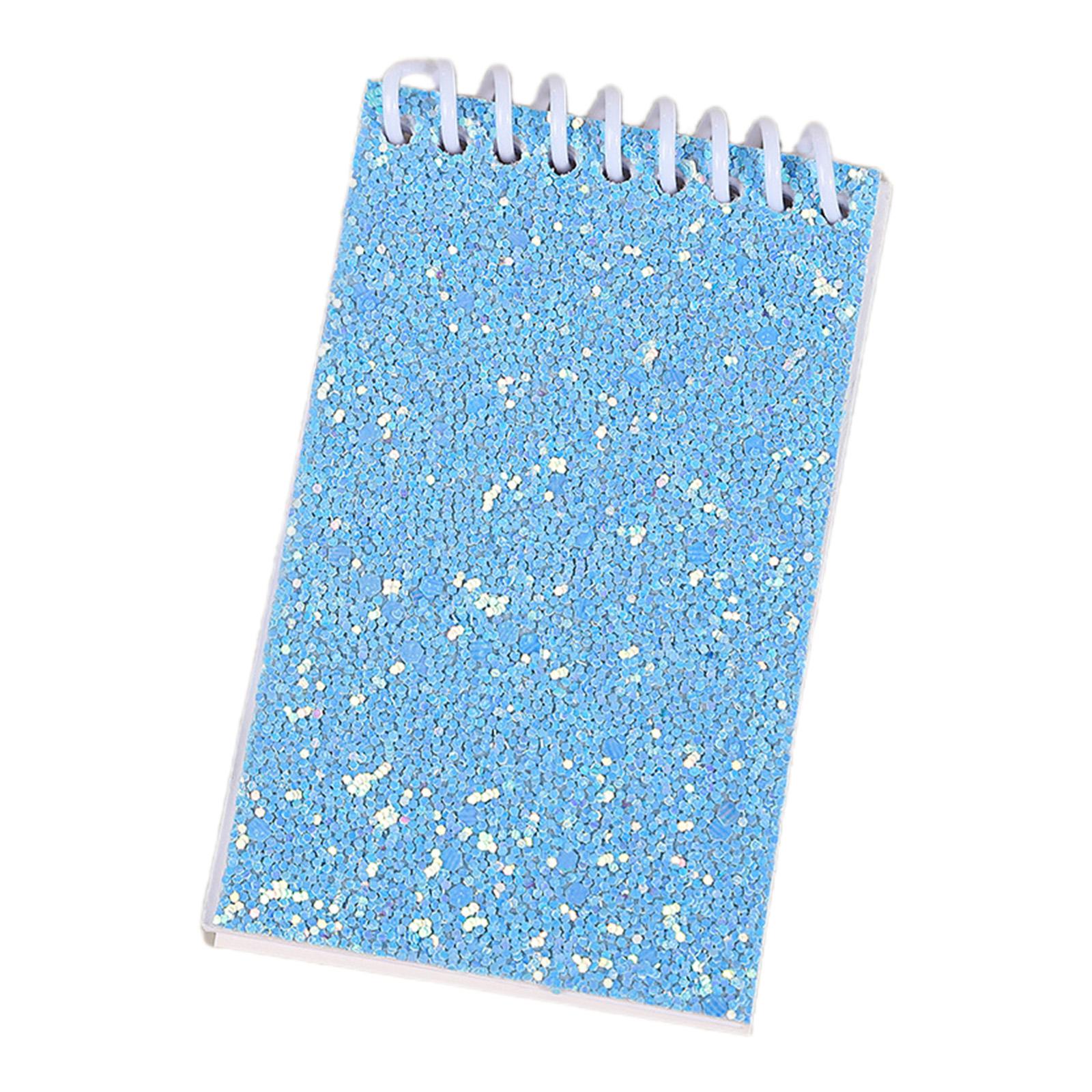 

Блокноты с двойной проволокой, 20 листов, нелинованные, карманные блокноты, альбом для рисования, скрепленный проволокой, с обложкой из блесток для письма и рисования синий