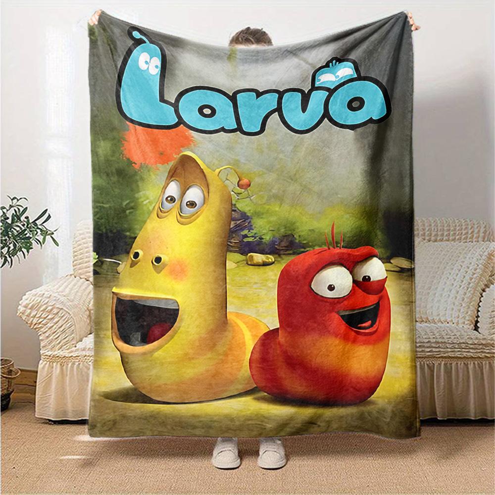 Larva Adventure Forest Flannel Blanket Super Soft Warm Cozy Blanket For Sofa Bed Office Travel Allseason Home Decor Gift