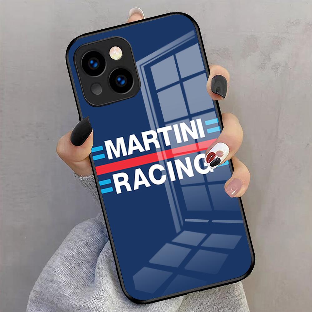 Racing M-Martini-ES Handyhülle Für IPhone 17 Pro Max 16 15 14 Pro Max 13 11 X Xs Xr 8 7Plus Glasabdeckung