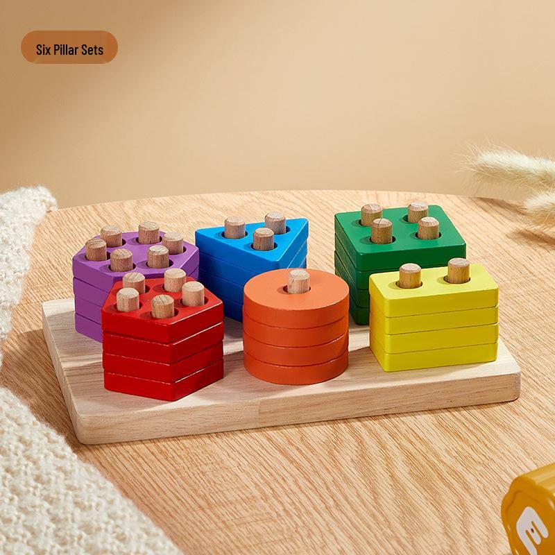 Montessori Wooden Geometric Shapes Matching Toy Set for Infants and Toddlers