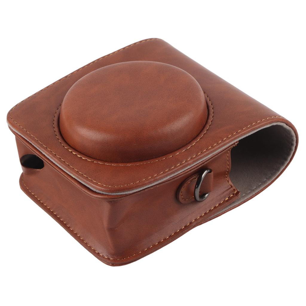 PU Leather Protective Cover Case Bag for Fujifilm Instax Mini 90 with Shoulder Strap (Brown)