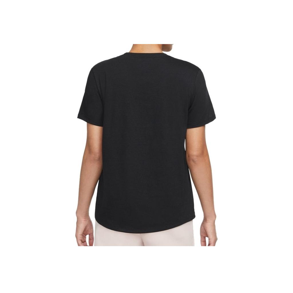 Nike Solid Color Logo Crew Neck T-Shirt Women Tops Black DX7902-010