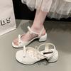 Flat Bottom One-word Strap Cross 2025 New Summer Wear with Skirt Fairy Wind Vacation Beach Cool Slippers