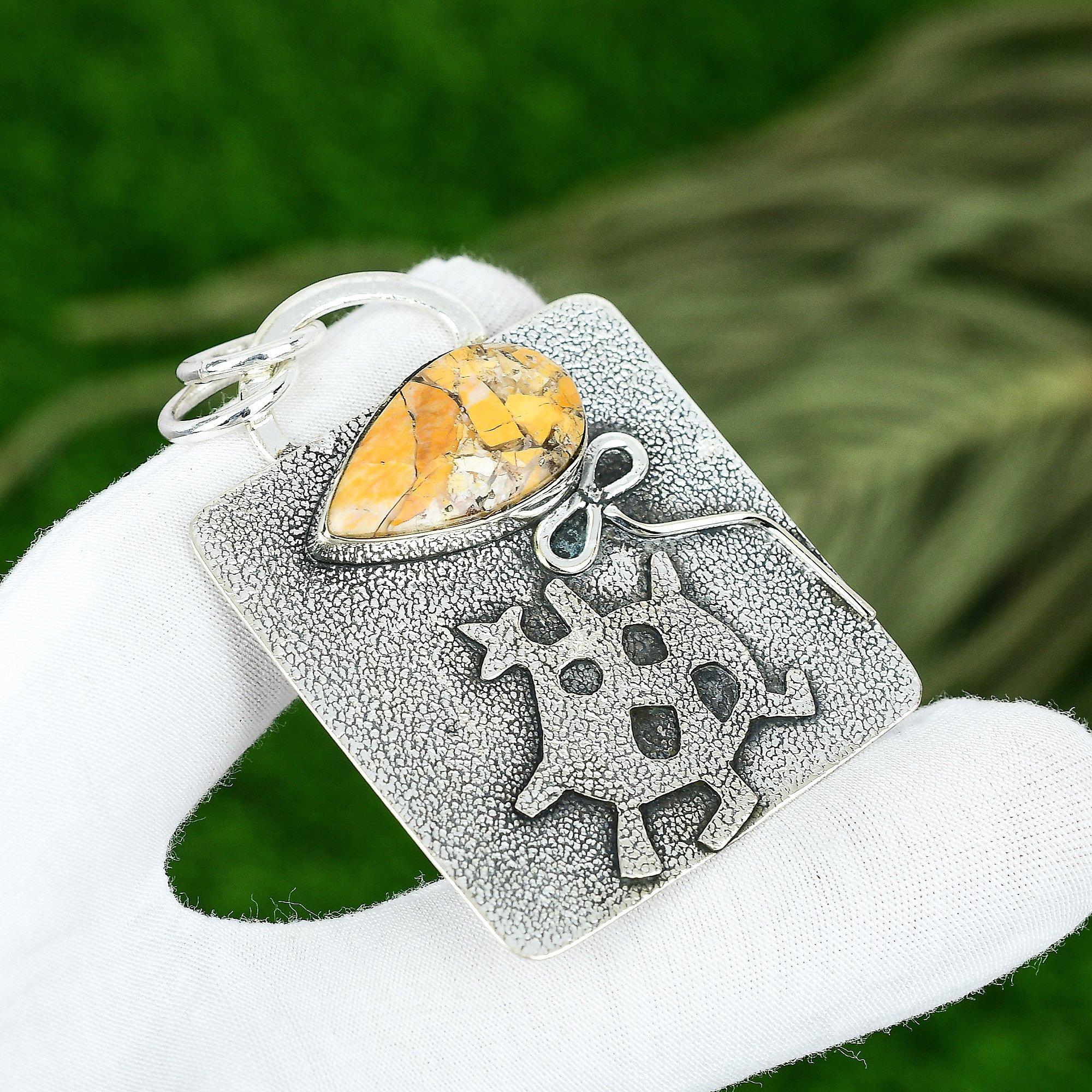 

Sisters Day Deal Brecciated Mookaite Gemstone Bezel Pendant Jewelry 925 Silver