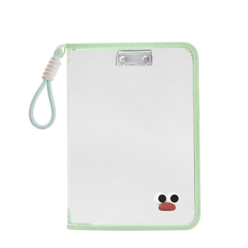 Прозрачная папка-файл на молнии, водостойкий органайзер для документов с ручкой для переноски, незаменимый для делового офиса зелёный