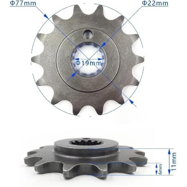 Передняя звезда мотоцикла 13/14 зубьев Ведущая шестерня Для ZONGSHEN NC250 NC Двигатель 250CC KAYO T6 K6 BSE J5 RX3 ZS250GY-3 4 клапана(Цепь B 520-14T)