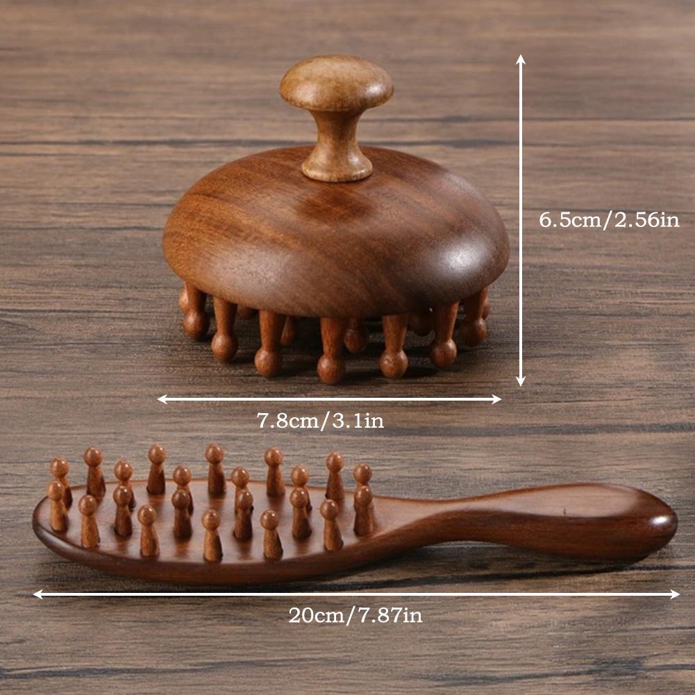 Multi-Functional Sandalwood Scalp Massage Comb Therapy Massage Comb Head Hair Comb Body Beautify Massage Care Comb