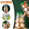 1-10PCS Formato de Árvore de Natal Garrafas de Bebida Formato de Boneco de Neve Doce Biscoitos Garrafa Suco Chá de Leite Pote Armazenamento de Alimentos Lembrancinhas de Festa