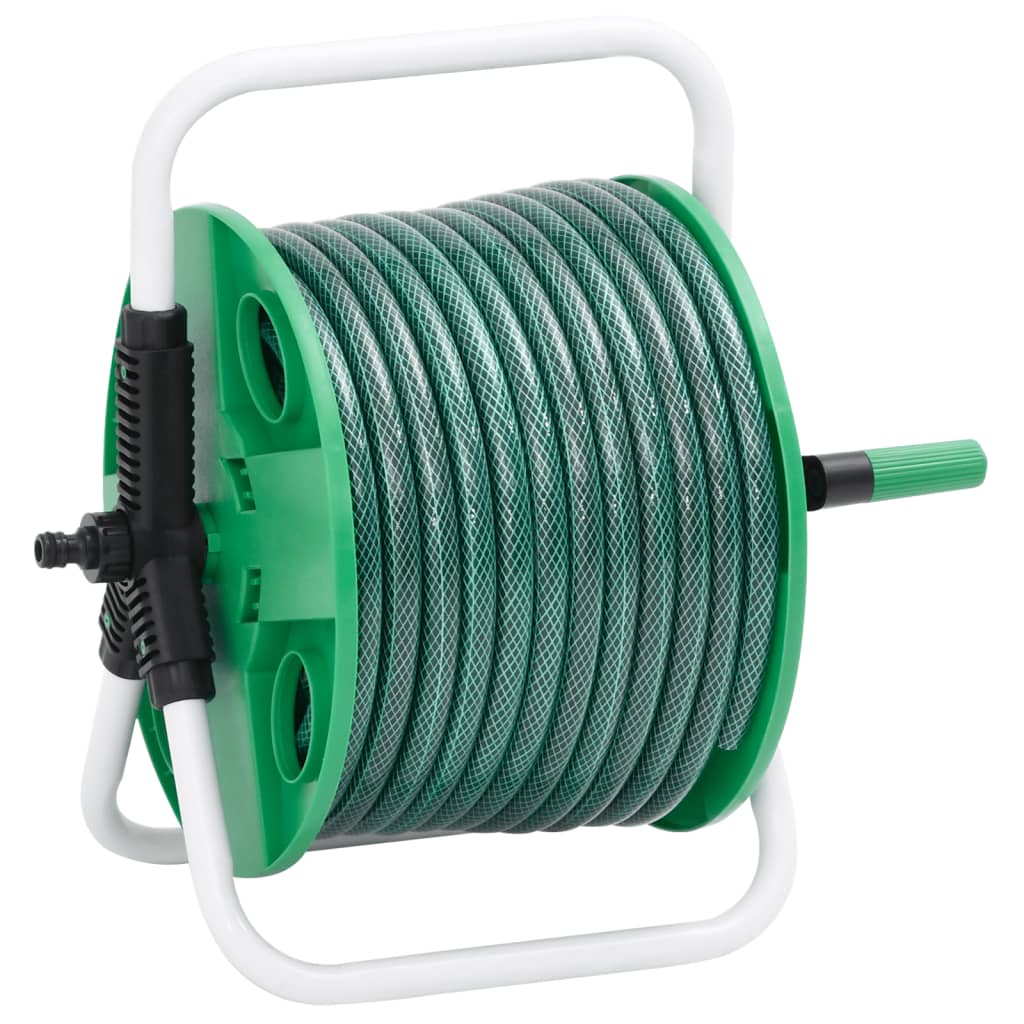 Freestanding Hose Reel in Green with 20 m PVC Hose