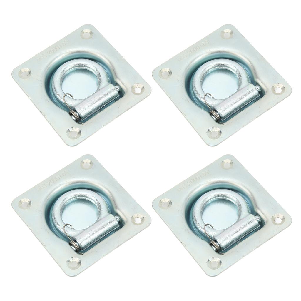 4PCS Recessed Trailer Rope Ring Carbon Steel 2000lb Maximum Breaking Force Trailer Tie Downs for Trailers