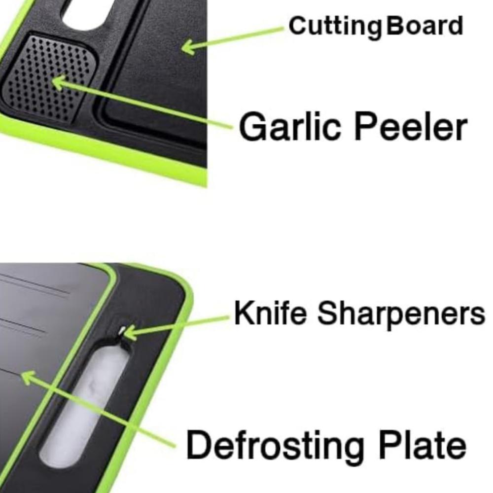 Multifunctional Cutting Board With Knife Sharpener Garlic Grater Double-Sided Non-Slip Chopping Board Defrosting Plate Alloy Aluminum Kitchen