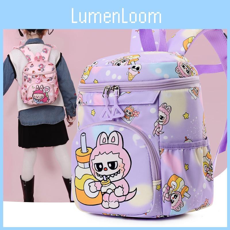 Labubu Adorable Printed Children's Backpack Trendy Lightweight School Bag For Kids