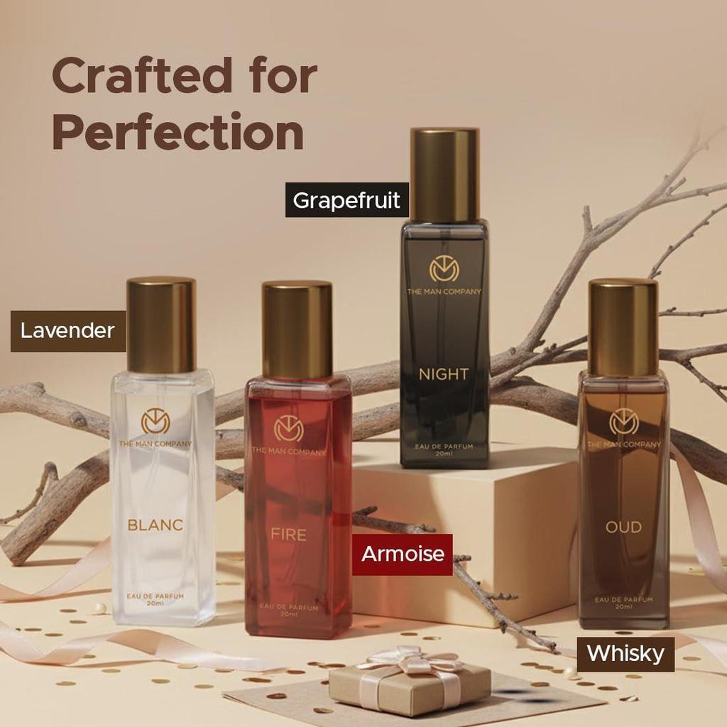 The Man Company Perfume Gift Set for Man 4 X 20ml | Premium Long-Lasting Fragrance EDP - A Gentleman's Moods for Party, Office, Outing and Date |