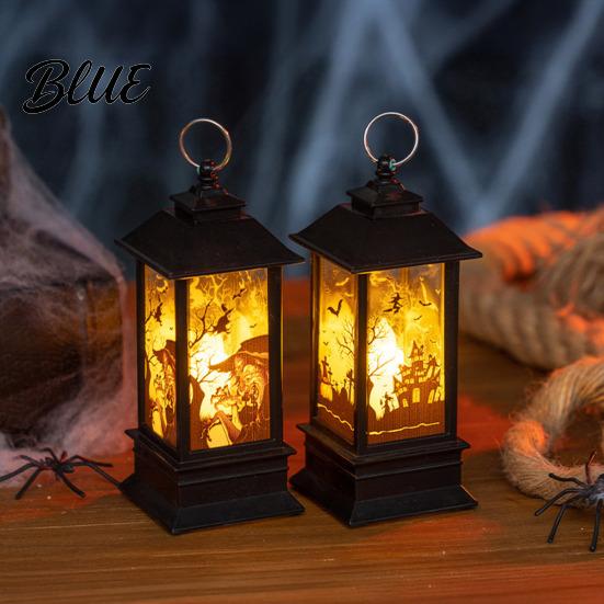 Flexible Placement Lamp Halloween Night Light Vintage Battery Operated LED Lantern Simulated Flickering Flame Warm Glow Light Lantern for Party Home