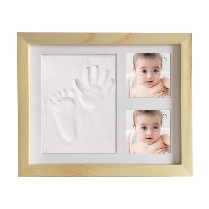Creative Baby Handprint & Footprint Clay Frame - White Handmade Souvenir