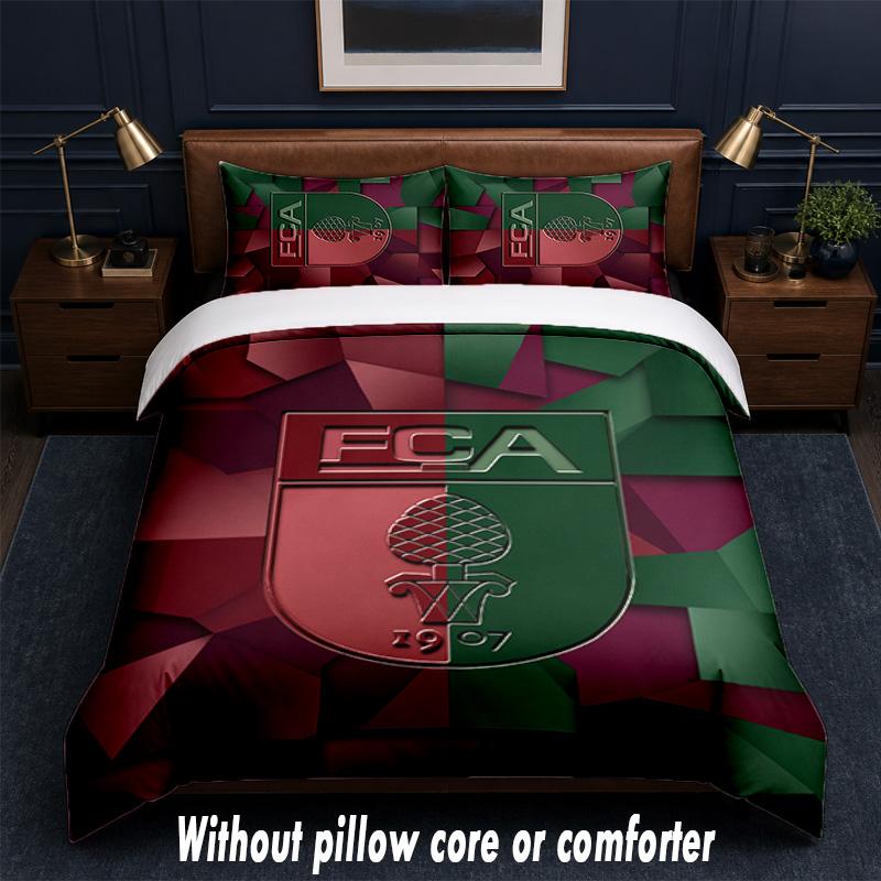 FC Augsburg FC Design Bed Bedding Set 1 Duvet Cover + 2 Pillowcases Soft Breathable Household Bed Linens