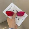 Fashionable Retro Cat Eye Metal Sunglasses for Women Korean Style Unisex Trendy Eyewear Popular Sun Glasses