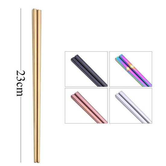 1 pereche de bețișoare portabile din oțel inoxidabil reutilizabile pentru bucătărie