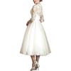 Abito da sposa leggero francese pizzo manica media abito di temperamento medio-lungo sposa registrazione matrimonio vestito bianco piccolo indossabile quotidianamente