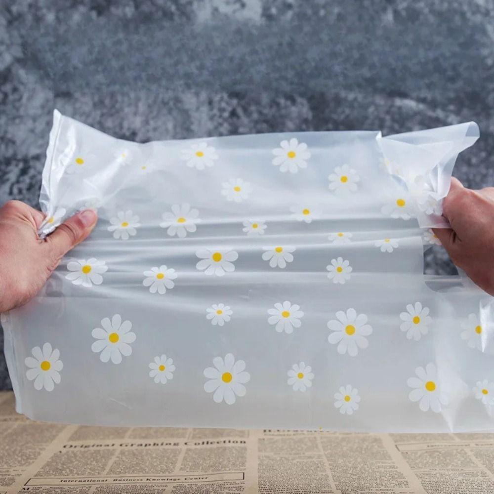 50pcs Durable Plastic Shopping Bag Pretty Transparent Cookie Bags Cake Wrapping Bag  Food Packaging