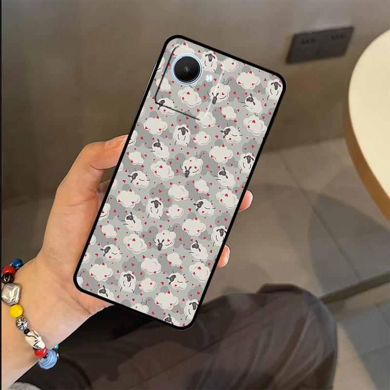 Cute Sheep Case For Realme C65 C67 C61 C53 C55 C51 C25 C63 C71 C75 GT6 GT7 Pro 11 12 13 14 15 Pro Plus