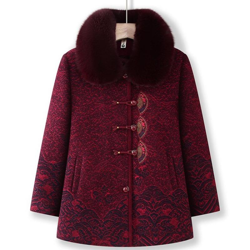 

Winter thickened clothes Winter woolen jacket Fleece old lady mink fleece coat 6XL [Recommended 160-87.5kg]
