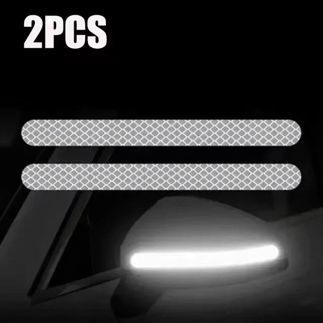 6/2pcs Car Reflective Safety Strip Stickers Car Rearview Mirror Reflective Sticker Reflective Warning Safety Tape Accessories
