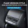 Tesla Rear Air Vent Cover Tesla Model 3 Y Accessories Center Console Armrest Box Back Conditioner Outlet Filter Grille Protector