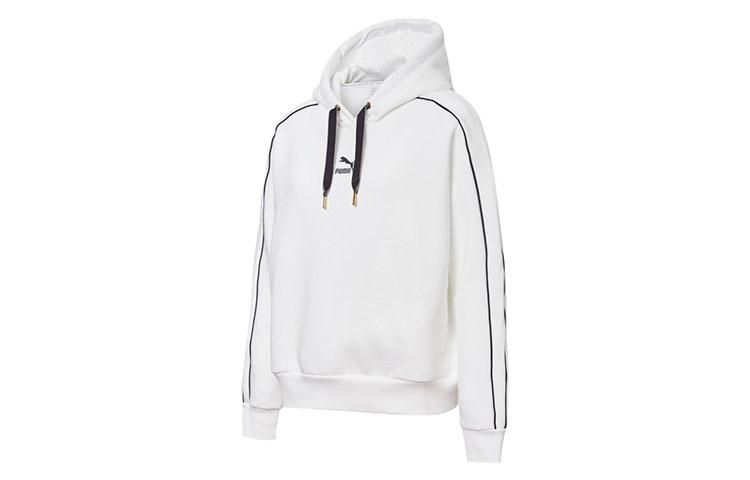 PUMA Sweatshirts Women s White Hooded Moderate Regular 530378-02 L