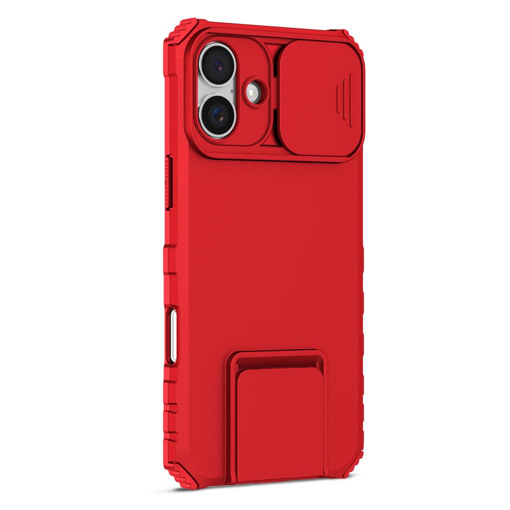 For iPhone 16 Case Camera Slider PC + TPU Phone Cover with Kickstand