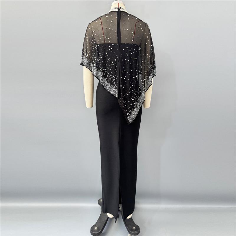 Summer Wind Hot Diamond Shawl Evening Dress New Fashion Bandage Skirt Trendy Banquet Dress