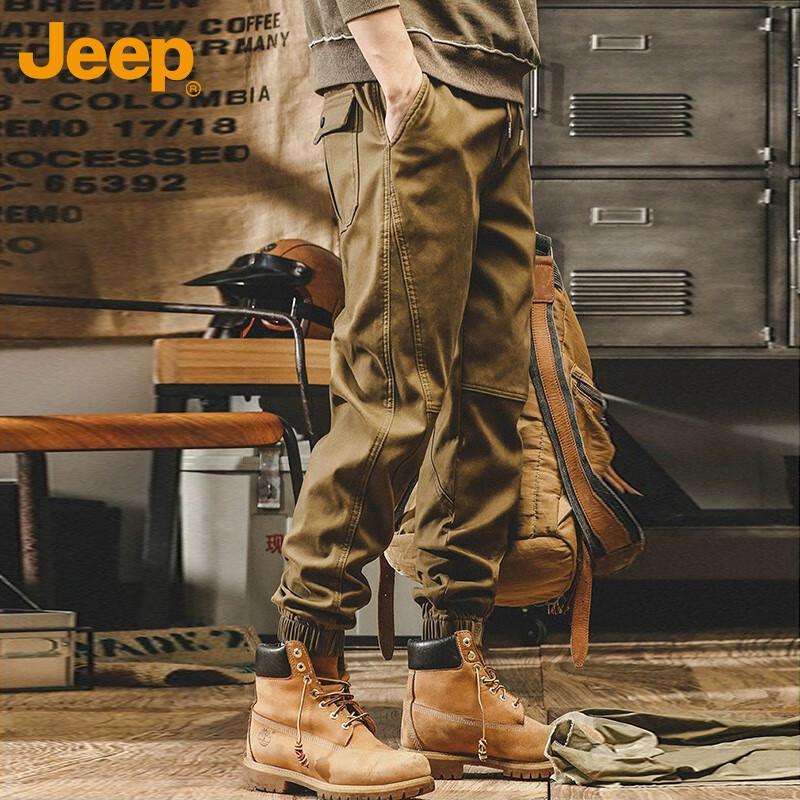 JEEP Men's Autumn/Winter Loose Tapered Cargo Pants