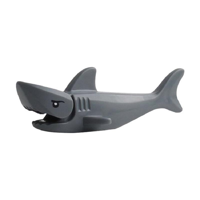 Sea World Animal Blue Shark Whale Sharks Model Blocks Toy For Children Mini Animals Figures Education Toys Compatible Building