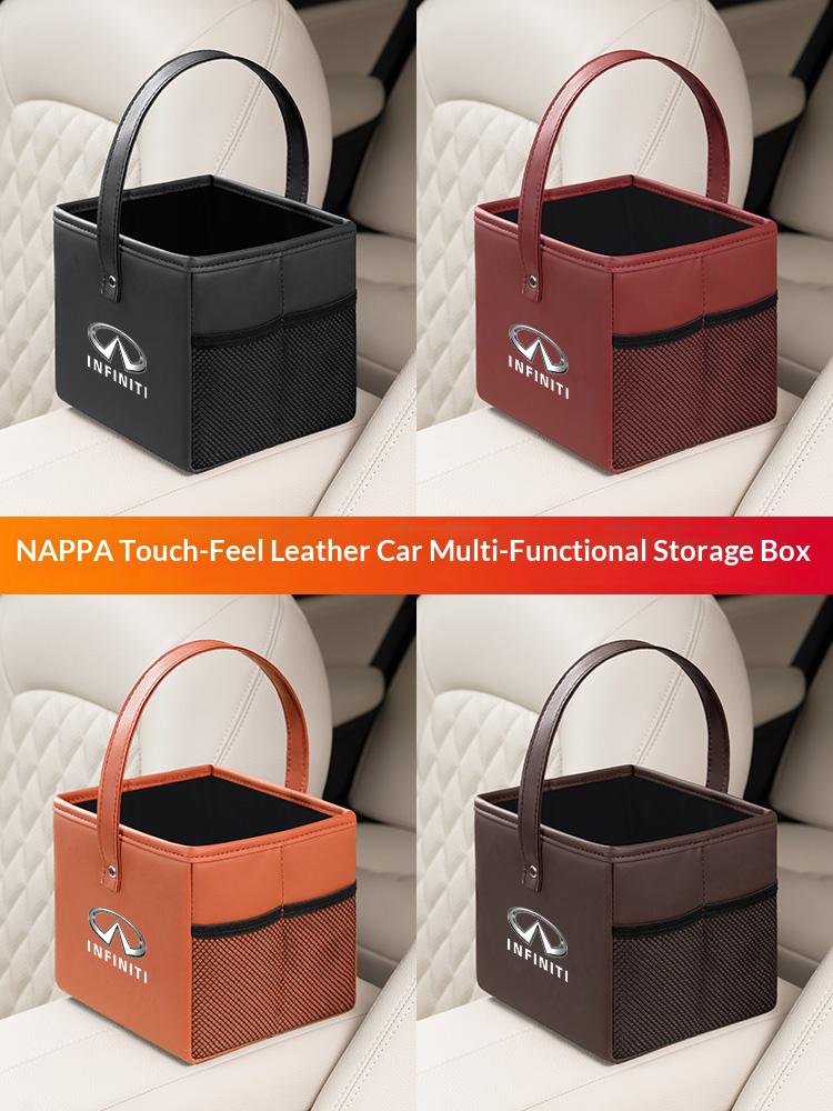 Car Trash Car Trunk Leather Folding Interior Storage Bag Accessory For Infiniti Q30 Q80 Q70 Q60 Q50 QX60 QX50 QX80 QX55 QX70 ESQ lm9
