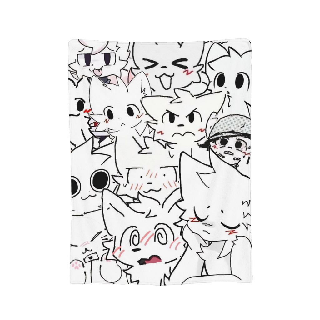 Boykisser Silly Cat Cartoon Blanket Fleece Spring Autumn Multi-function Ultra-Soft Throw Blanket for Bed Travel Rug Piece