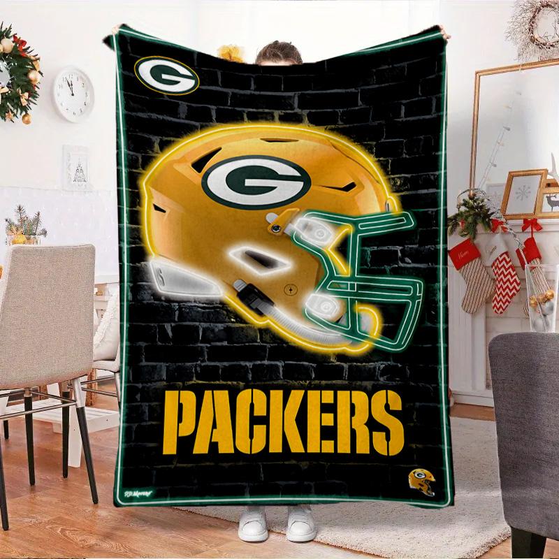 Green Bay Packers Logo Decke Outdoor Flanelldecke für Camping, Wandern, Gartenpartys, Picknick-Zubehör, Geschenk für Familie und Freunde