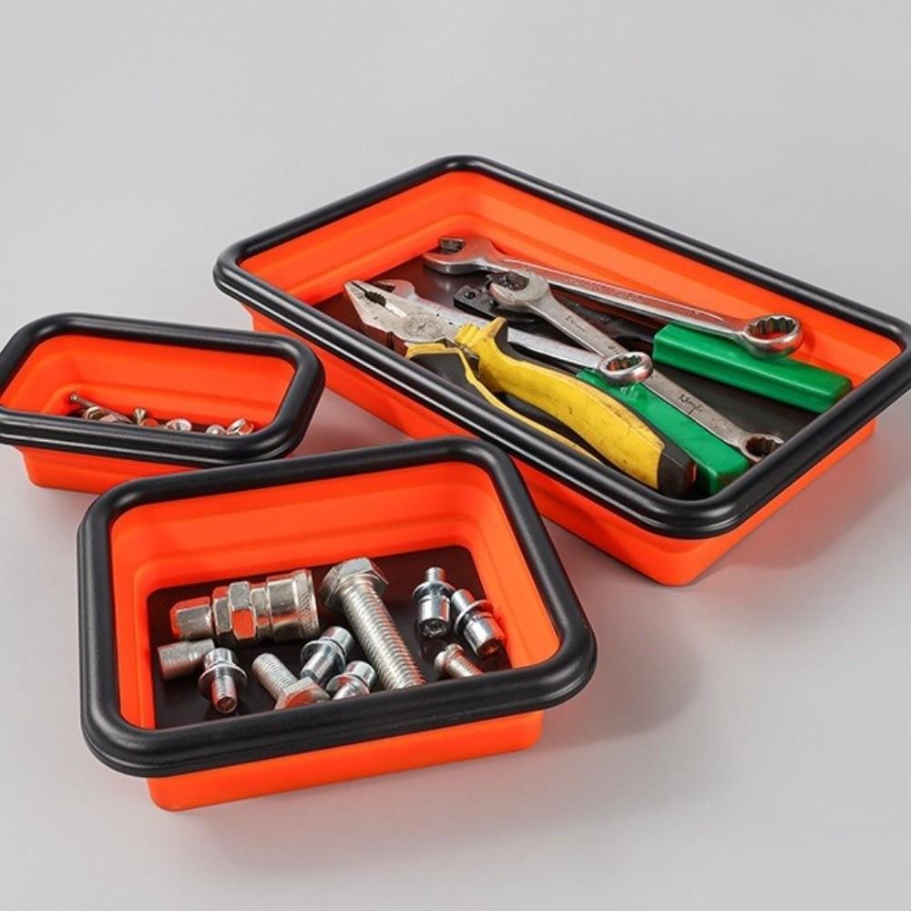 Square Shape Magnetic Parts Tray Rectangle Shape Magnetic Tool Organizer Car Repair