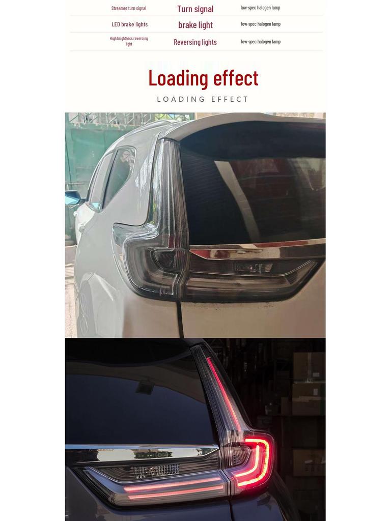 White Background Tail Light Assembly with DRL & Turn Signals for 2017-2022 Honda CR-V
